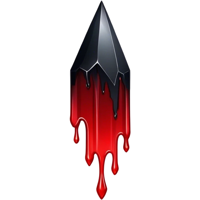 Black-red-crimson-gradient obsidian shard dripping blood  emoji