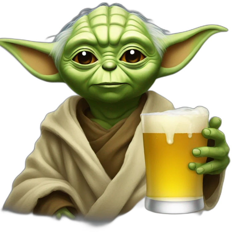 Yoda drink beer emoji