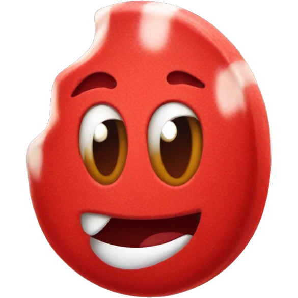 red old  candy whit face emoji