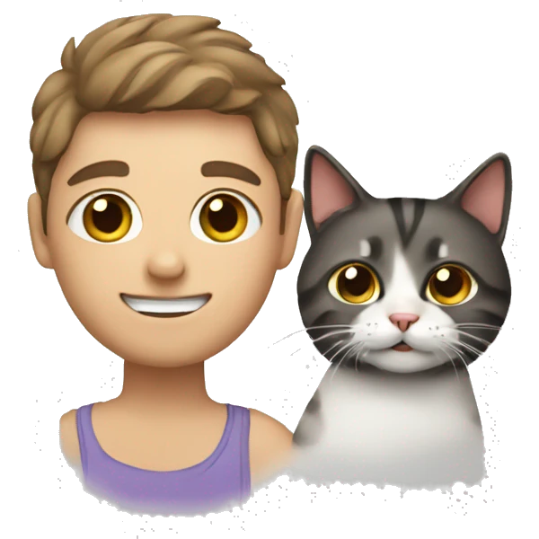 a cat whit its owner  emoji