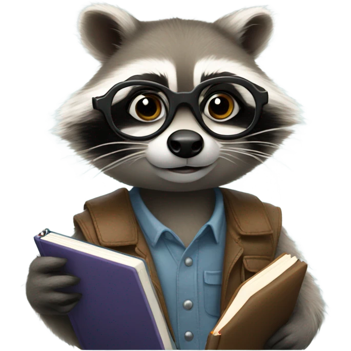 genius raccoon emoji