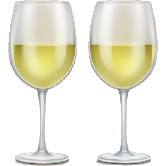 Two white wine glasses with bows on them emoji