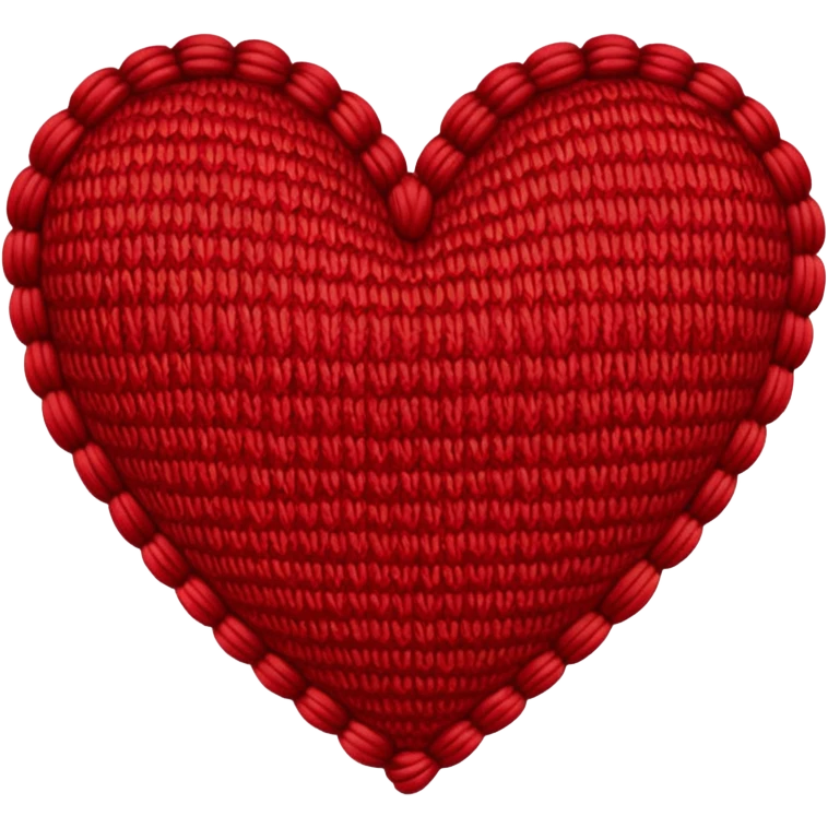 Vintage Patterned, Knitted, heart  emoji