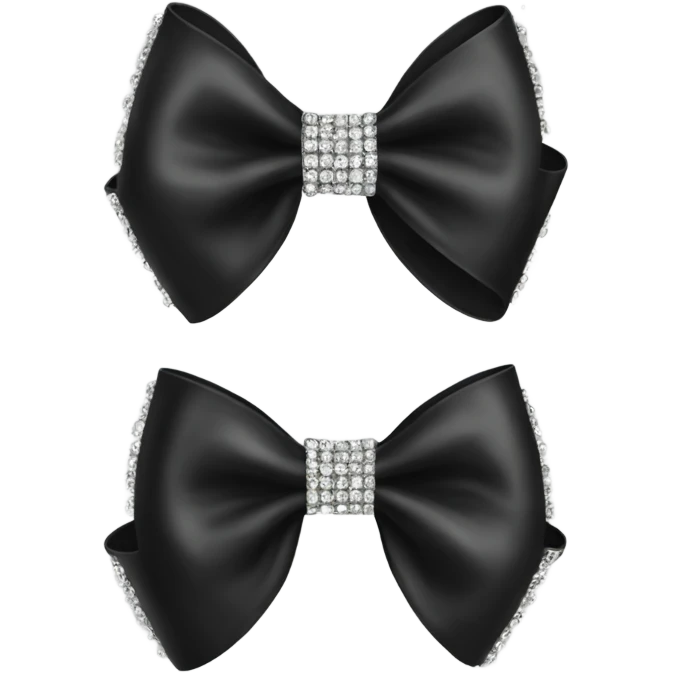 Elegant black bow with rhinestones  emoji