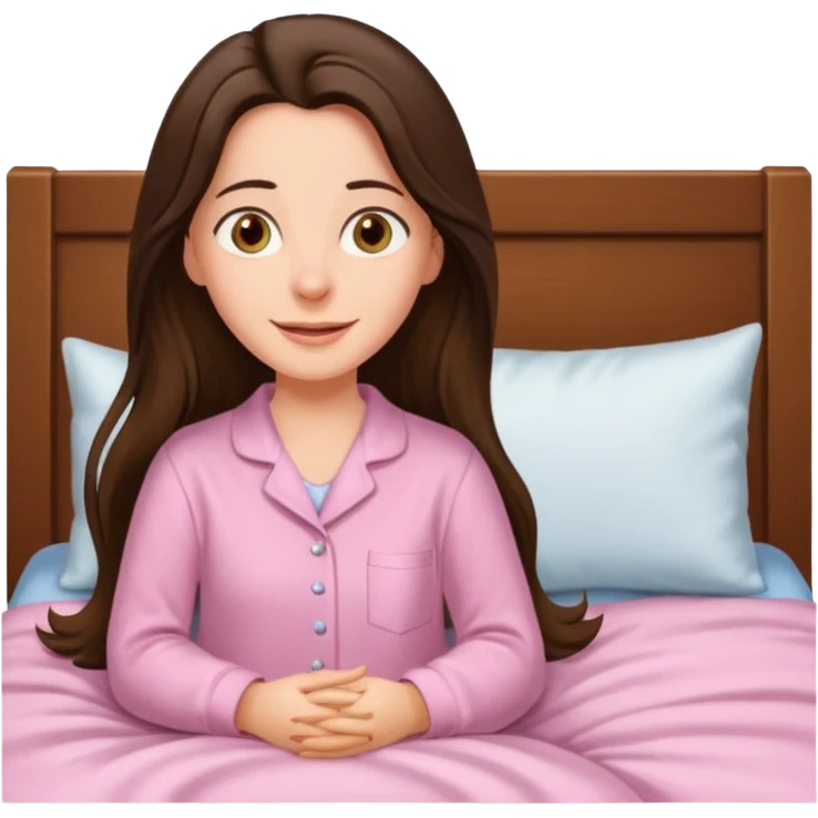 happy long haired brunette girl hazel eyes in light pink watching seinfeld emoji