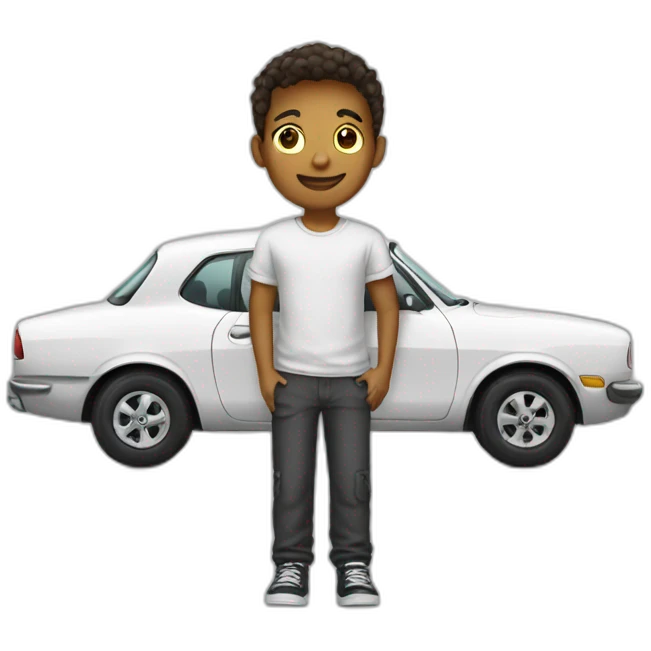 Boys and car emoji