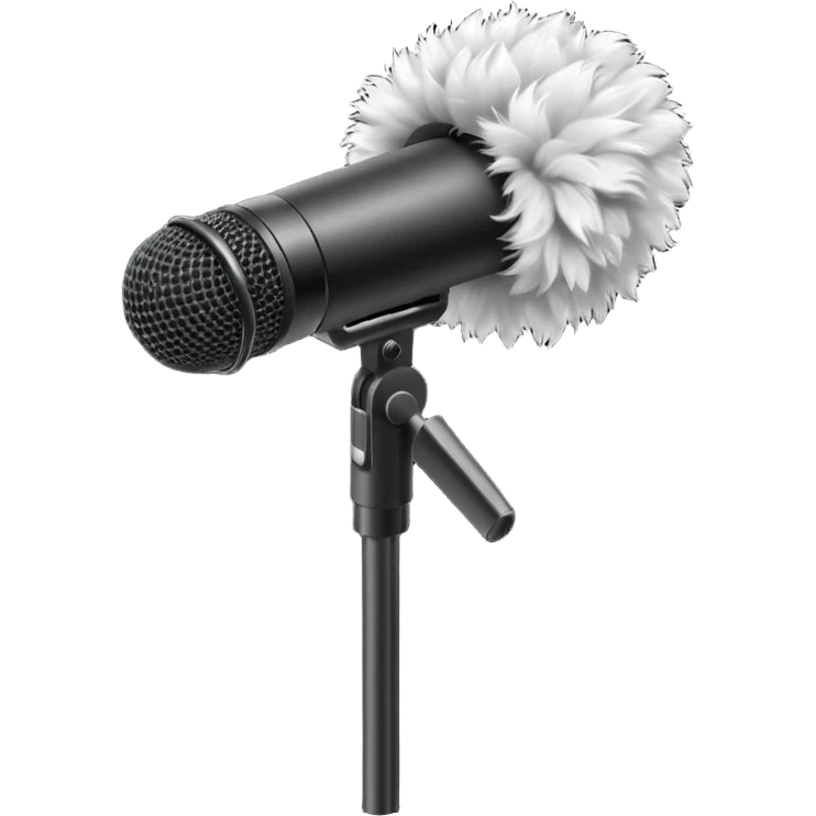 boom fluffy microphone with stick emoji