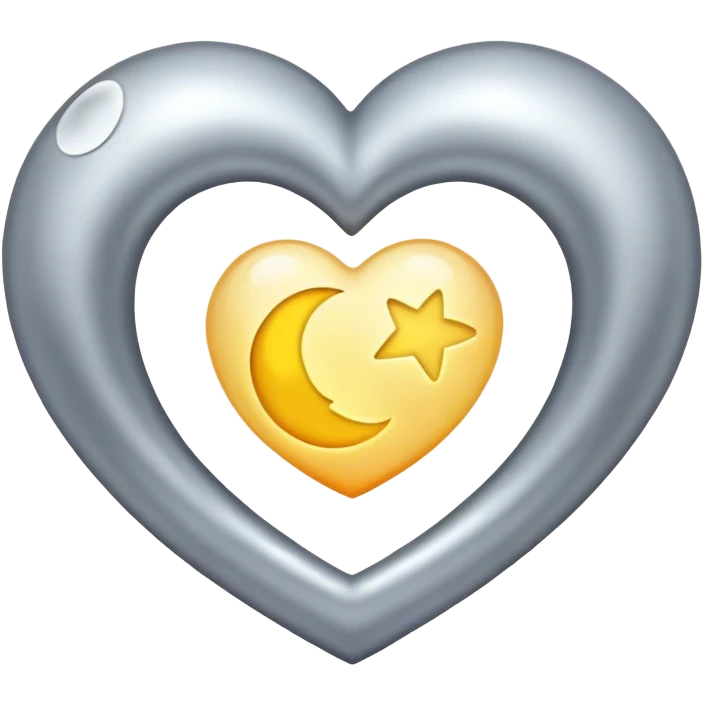 heart with moon inside it ￼ emoji