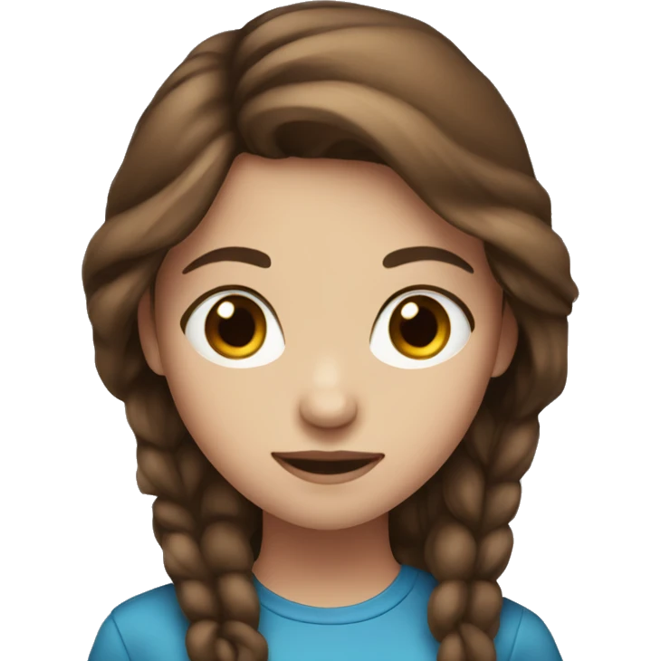 a girl with blue eyes and brown hair emoji