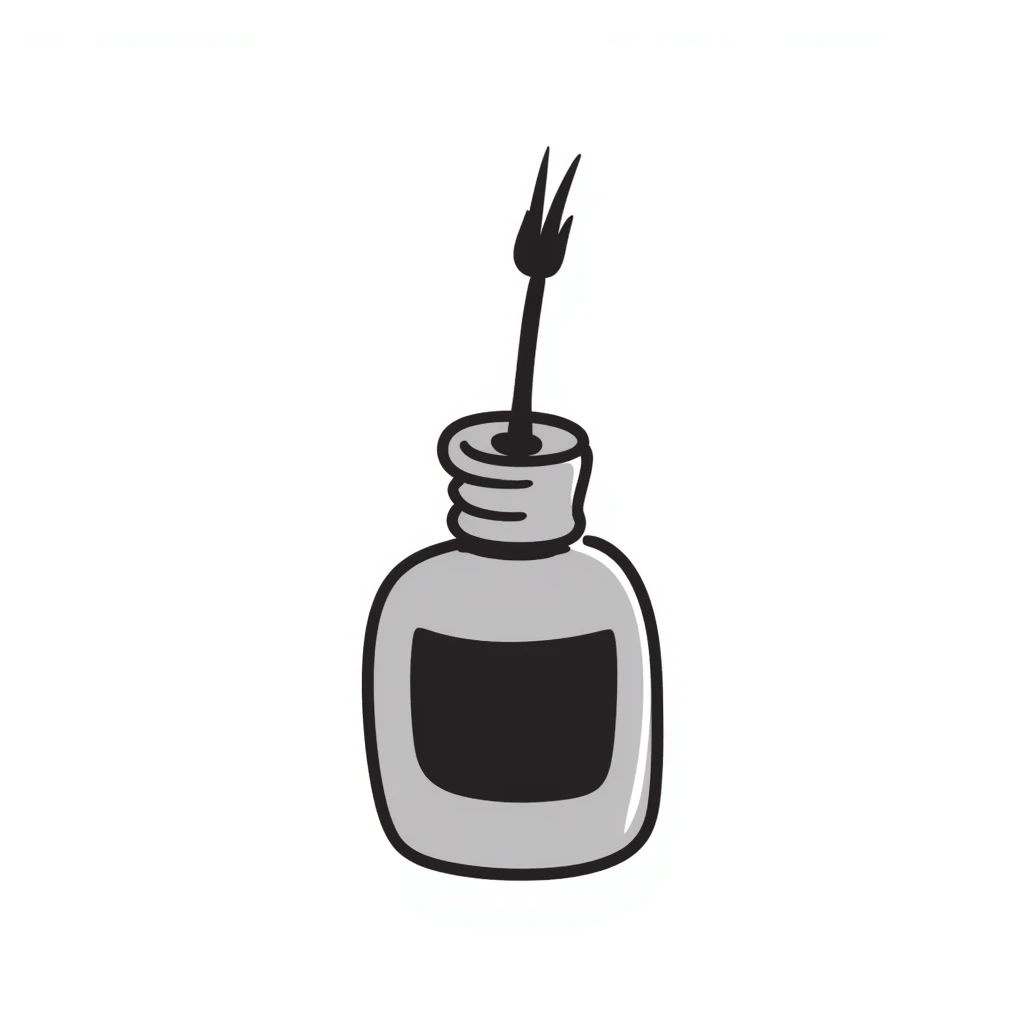 Nail polish bottle with small brush emoji