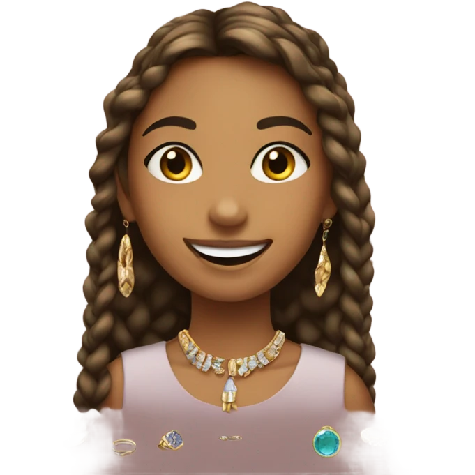 smiling girl with jewelry indoors emoji