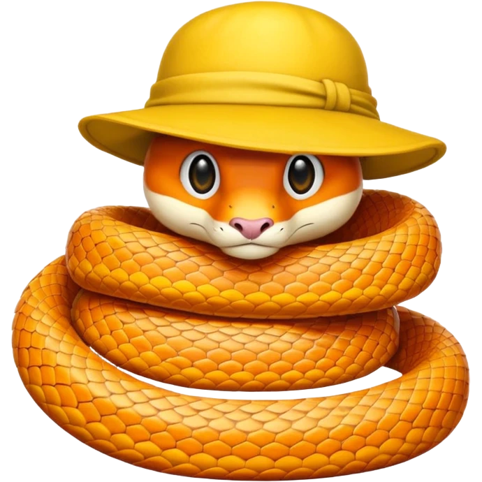 orange snake with yellow hat emoji