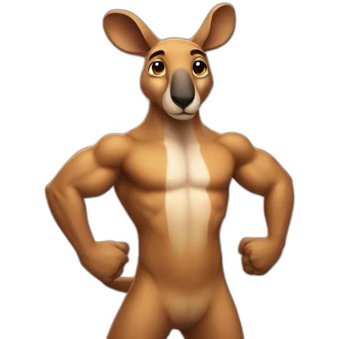 Kangaroo body builder emoji