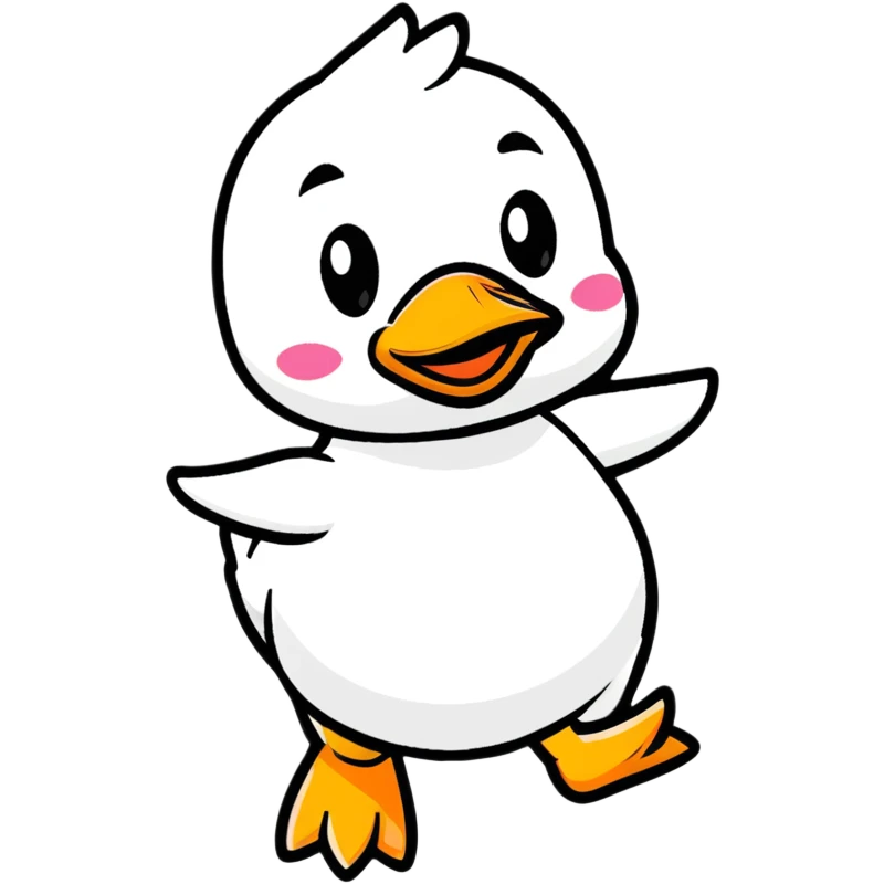 dancing cartoon duck emote for a duck race emoji