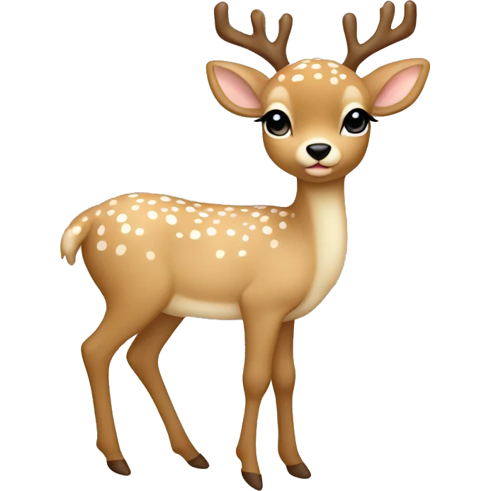 Beige asthetic Christmas Baby deer with Lametta  emoji