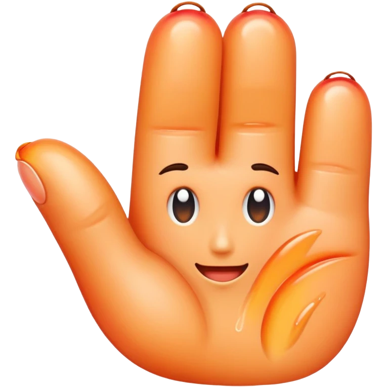 two fingers in peach and peach very wet  emoji