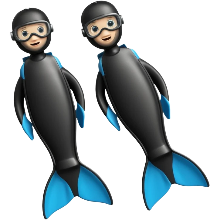 A 3D cartoon pair of diving flippers on a white background, shiny rubber texture, Memoji-style rendering. emoji