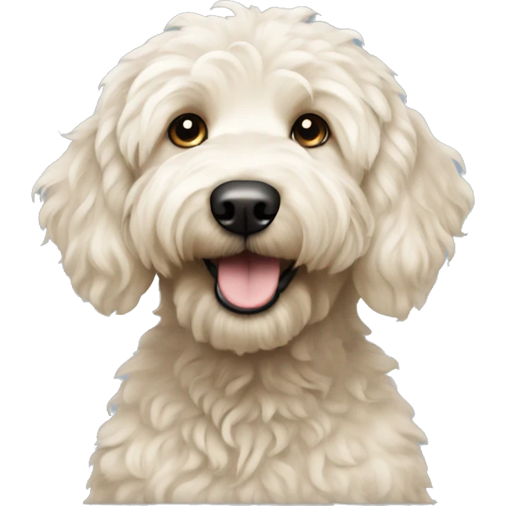 Golden doodle with white hair & golden points emoji