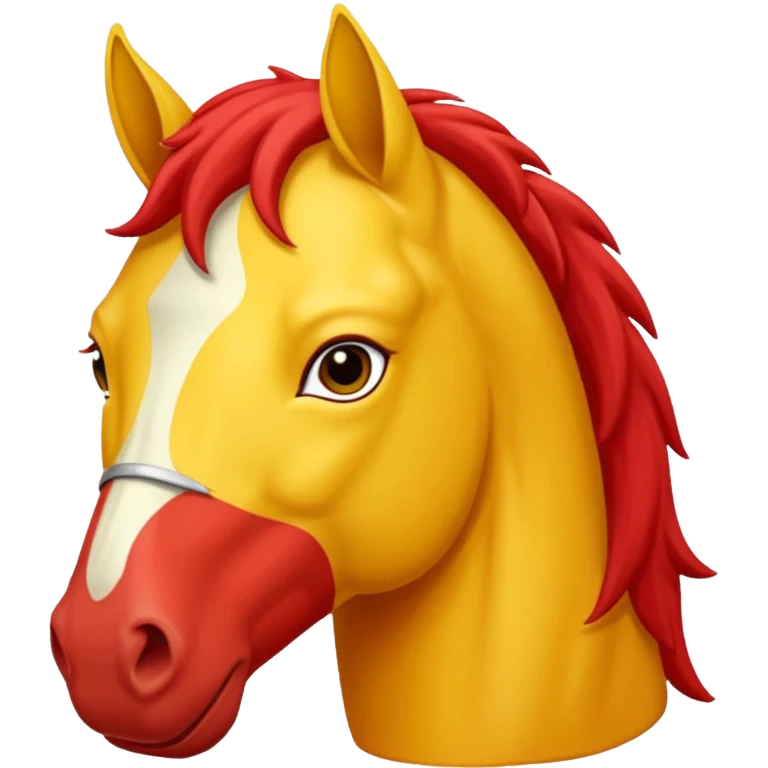 Cavalo vermelho e amarelo pastel emoji