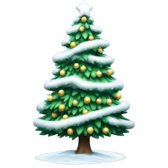 Snowy Christmas tree emoji