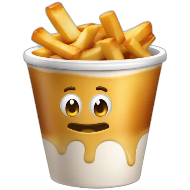 poutine dand un café qui manger un pc emoji