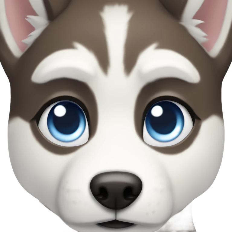 Husky white fur blue eyes liver colored nose emoji