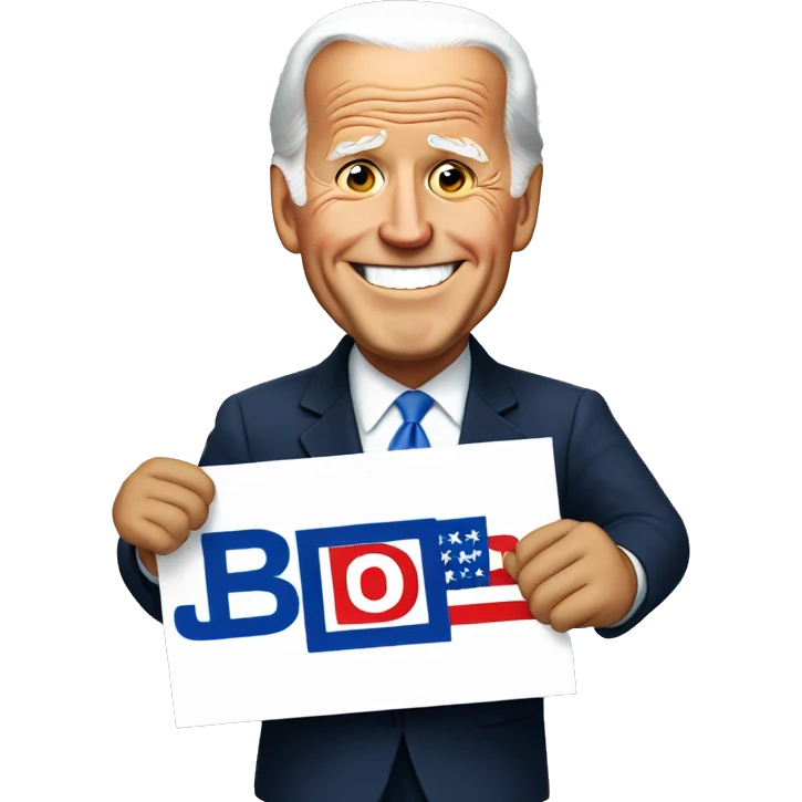 Biden holding a sign emoji