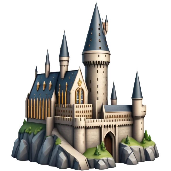 Hogwarts castle with tall towers and magical atmosphere emoji