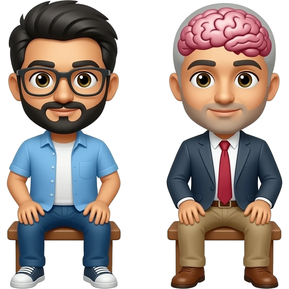 make an emoji like Gaurav Google is sitting and Hemant vishesha Sharma is behaving like a mental or dressed like a mental emoji
