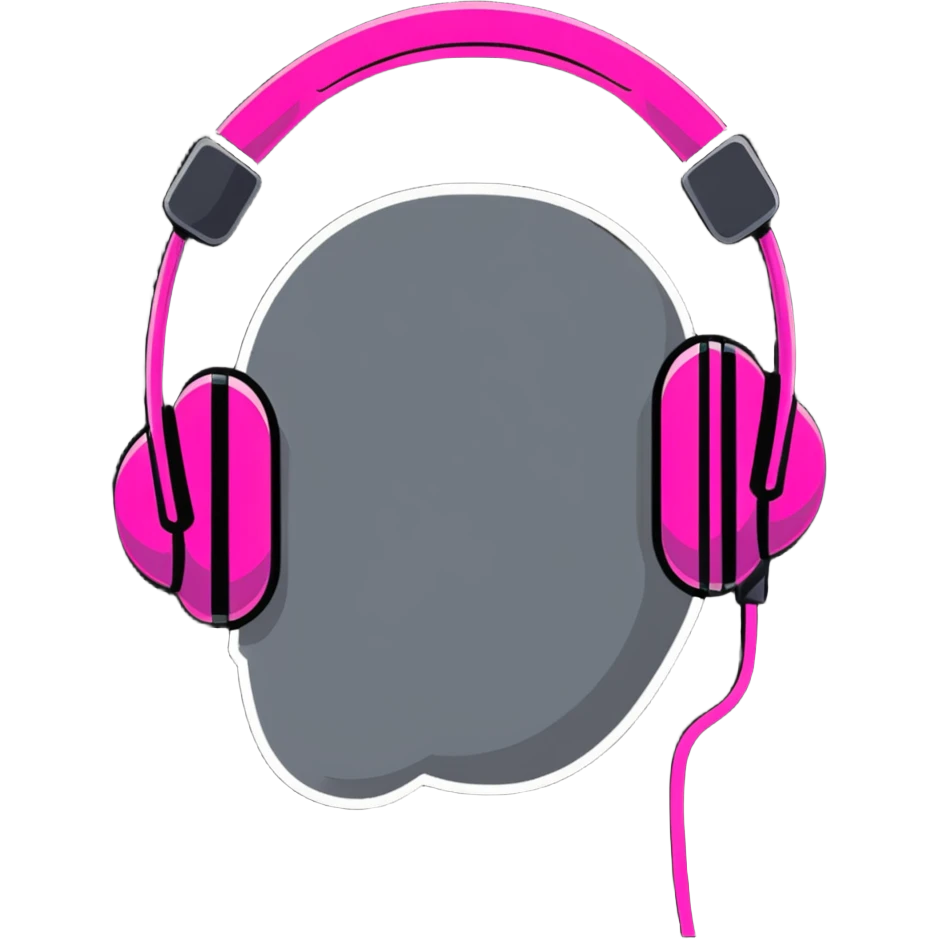 Pink headphones  emoji