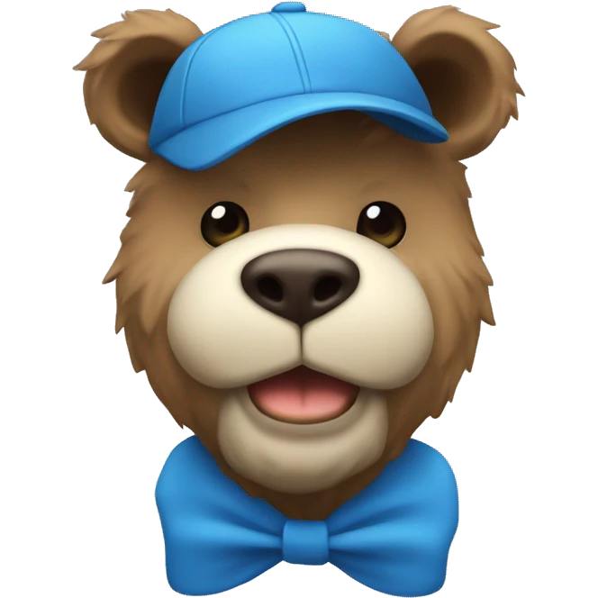 Oso con un lazo azul  emoji