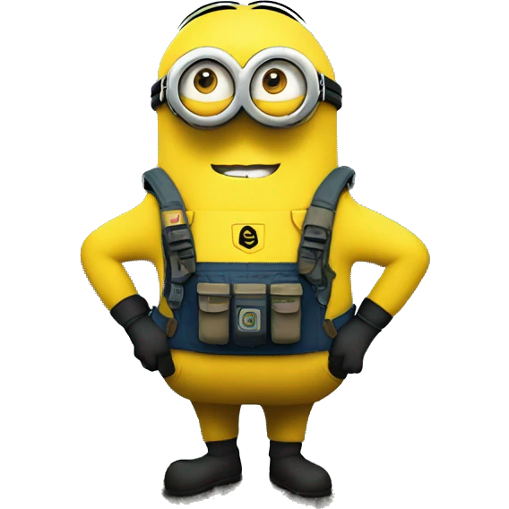 A Minion in survival gear in the forest   emoji