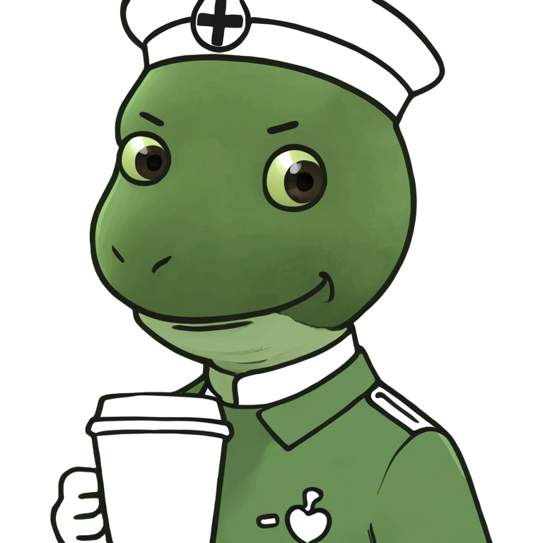 The nurse goes to the shift with coffee emoji
