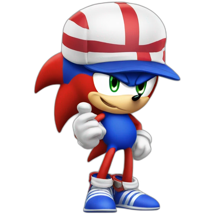 Sonic wearing a maga hat emoji