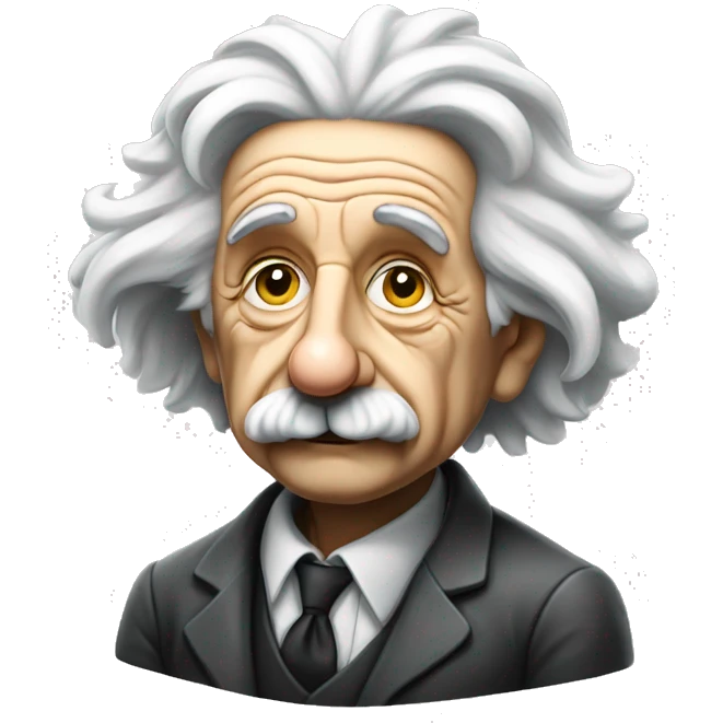 a pensive looking albert Einstein full body  emoji