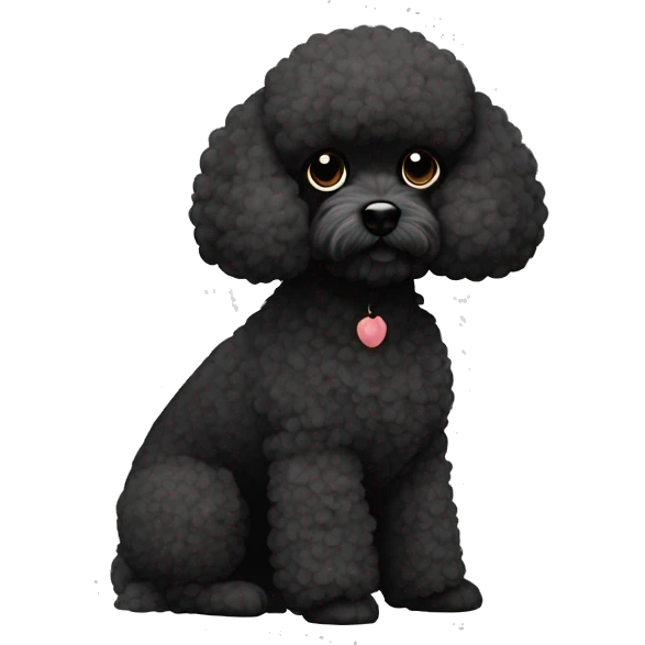 dog 100% black 50% mini poodle 50% bichon frisée emoji
