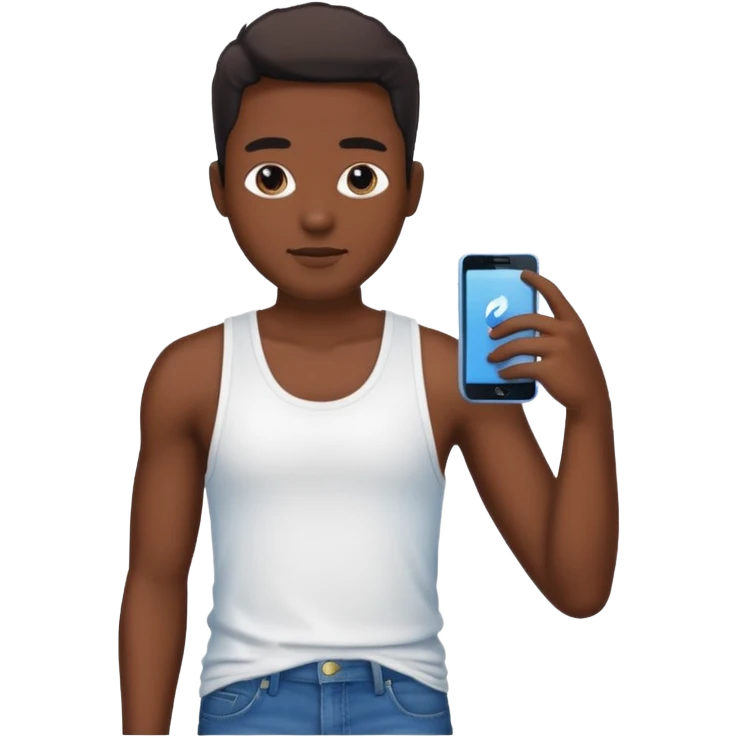 Un personnage noir avec un débardeur blanc et un jean 👖  emoji