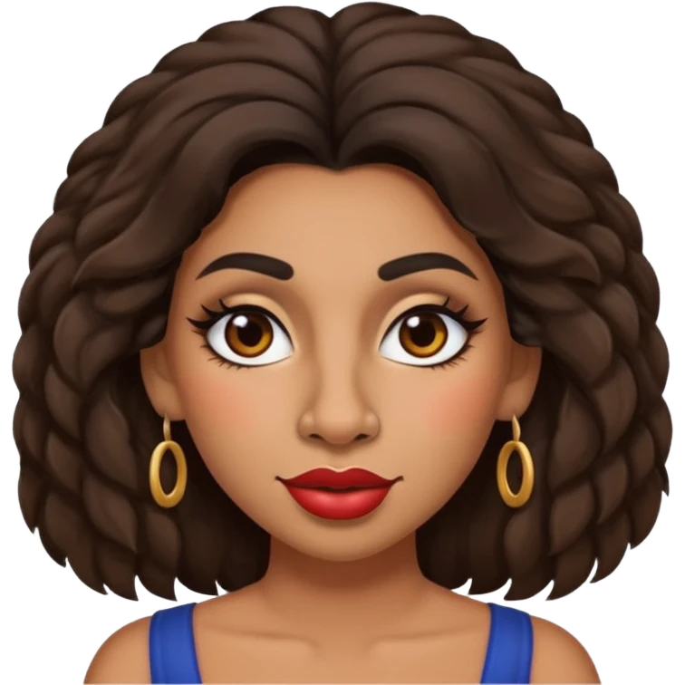 thick butt Latina baddie with a hairy face and a large nose emoji