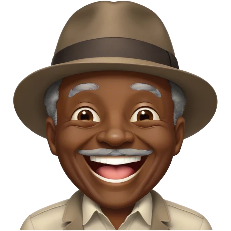 ver old black man laughing wearing fedora emoji