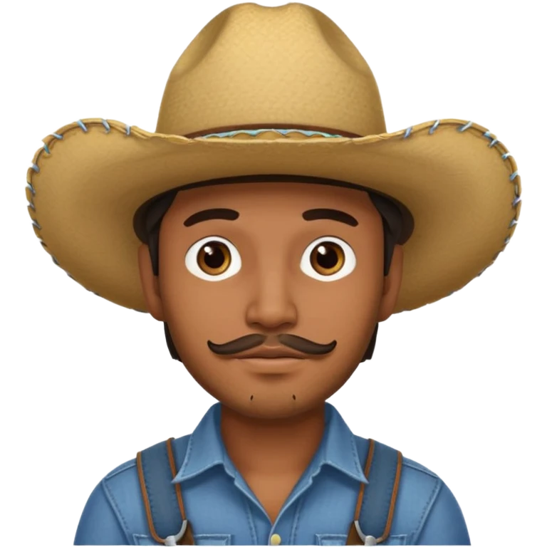 Mexican man wearing cow boy hat with chin strap  emoji