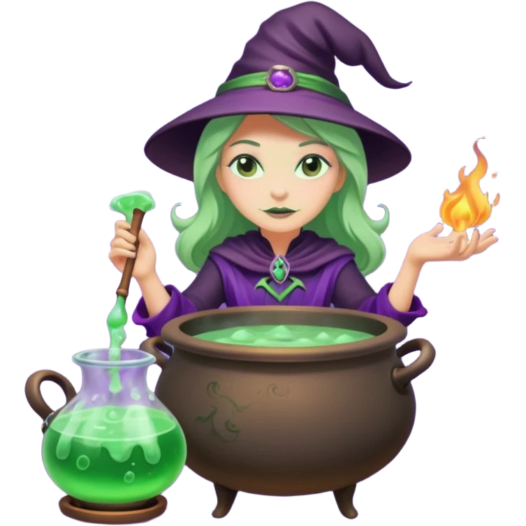 green witch cooking potion emoji