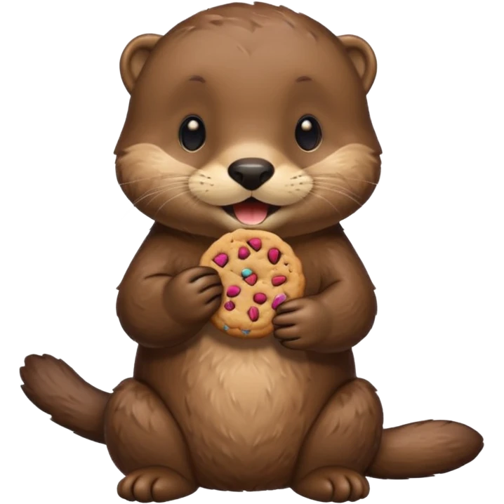 otter eat cookie emoji
