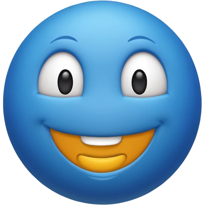Bouncing Blue ball with smile emoji