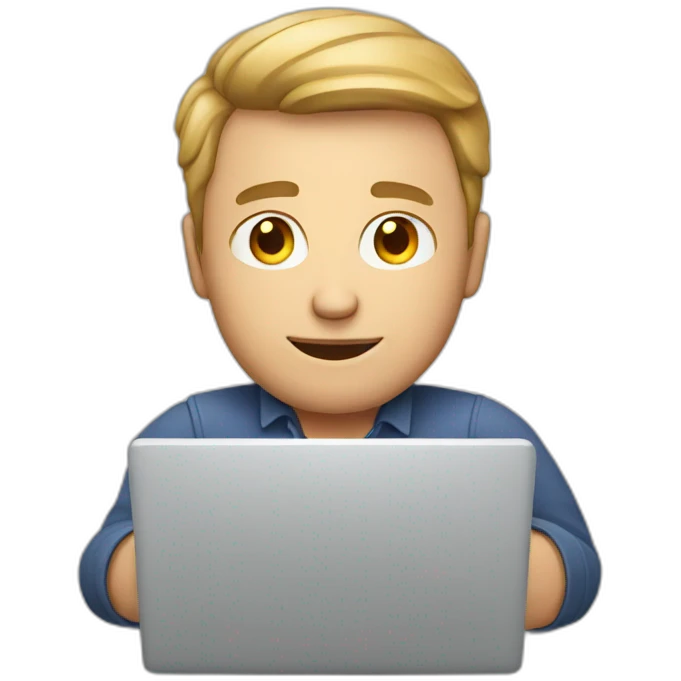 adult white guy with laptop emoji