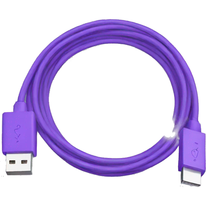 Purple usb cable emoji