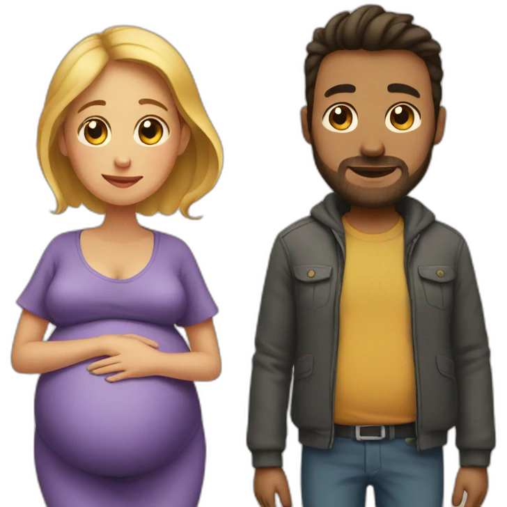 Pregnant & man emoji