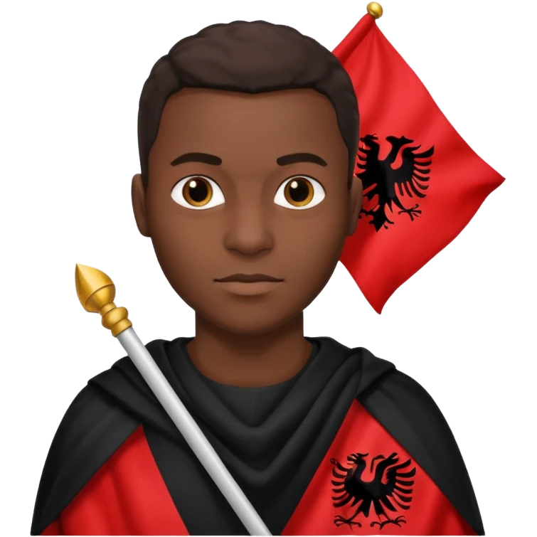 Black man holding albania flag emoji