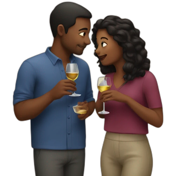 couple drinking wine emoji