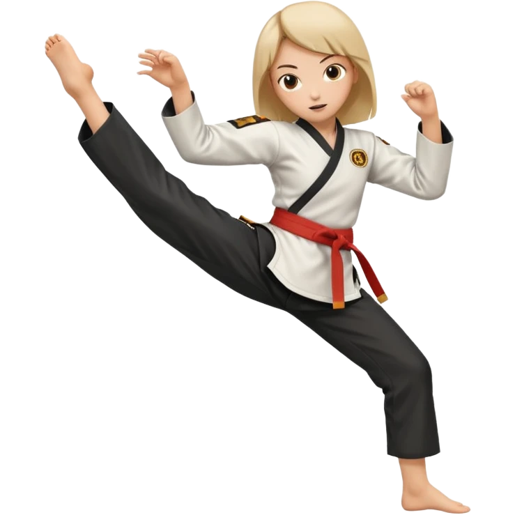 Silhouette of a kicking girl (martial arts) emoji