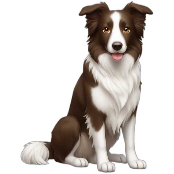 Border collie brown and white emoji